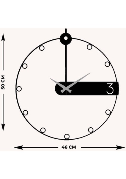 Modern Minimalist Metal Duvar Saati -Ev Dekorasyon - 50 X 48 - Cm - Siyah - Clock-236 indirimleri