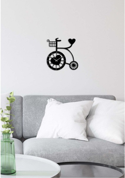 Retro Heart Bike Metal Duvar Saati -Ev Dekorasyon - 60 X 58 - Cm - Siyah - Clock-253 fiyatları