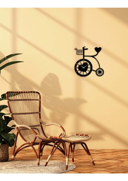 Retro Heart Bike Metal Duvar Saati -Ev Dekorasyon - 60 X 58 - Cm - Siyah - Clock-253 modelleri