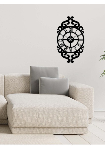 Modern Vintage Metal Duvar Saati -Ev Dekorasyon - 50 X 29 - Cm - Siyah - Clock-062 fiyatları