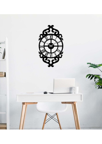 Modern Vintage Metal Duvar Saati -Ev Dekorasyon - 50 X 29 - Cm - Siyah - Clock-062 modelleri