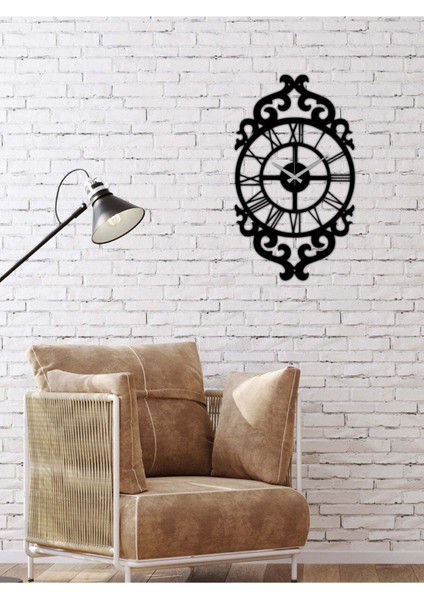 Modern Vintage Metal Duvar Saati -Ev Dekorasyon - 50 X 29 - Cm - Siyah - Clock-062 fırsatları