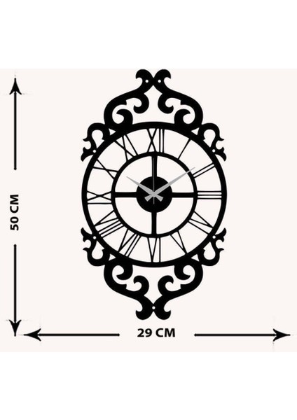 Modern Vintage Metal Duvar Saati -Ev Dekorasyon - 50 X 29 - Cm - Siyah - Clock-062 indirimleri