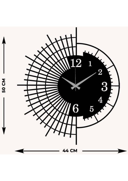 Serisi Metal Duvar Saati -Ev Dekorasyon - 50 X 44 - Cm - Siyah - Clock-244 indirimleri