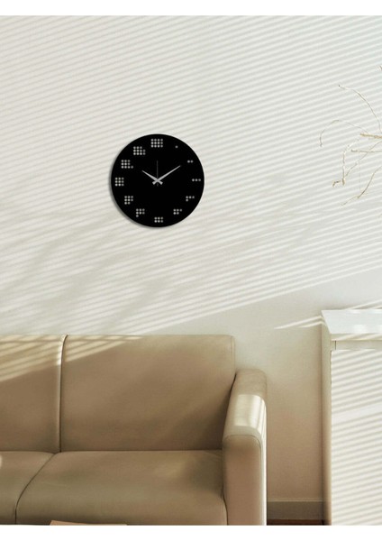 Modern Art Metal Duvar Saati -Ev Dekorasyon - 40 X 40 - Cm - Siyah - Clock-251 modelleri
