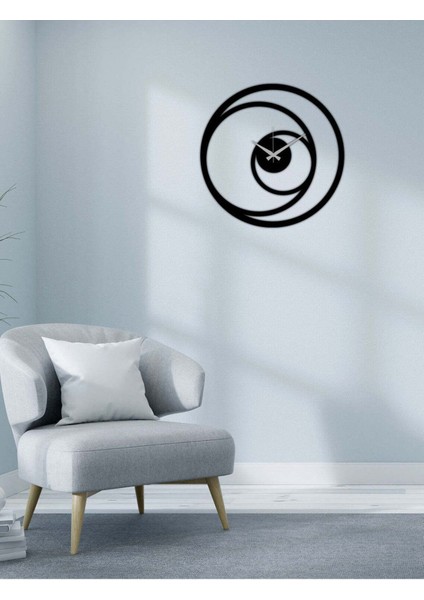 Dairesel Metal Duvar Saati -Ev Dekorasyon - 42 X 42 - Cm - Siyah - Clock-073 modelleri