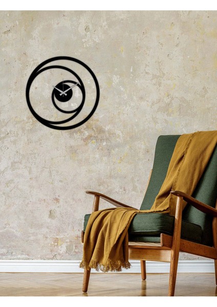 Dairesel Metal Duvar Saati -Ev Dekorasyon - 42 X 42 - Cm - Siyah - Clock-073 fırsatları