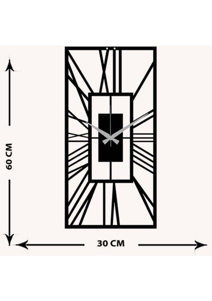 Serisi Metal Duvar Saati -Ev Dekorasyon - 60 X 30 - Cm - Siyah - Clock-144 indirimleri