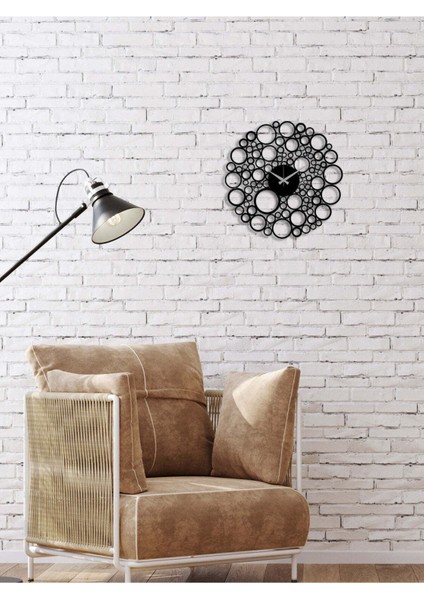 Petekli Metal Duvar Saati -Ev Dekorasyon - 45 X 45 - Cm - Siyah - Clock-223