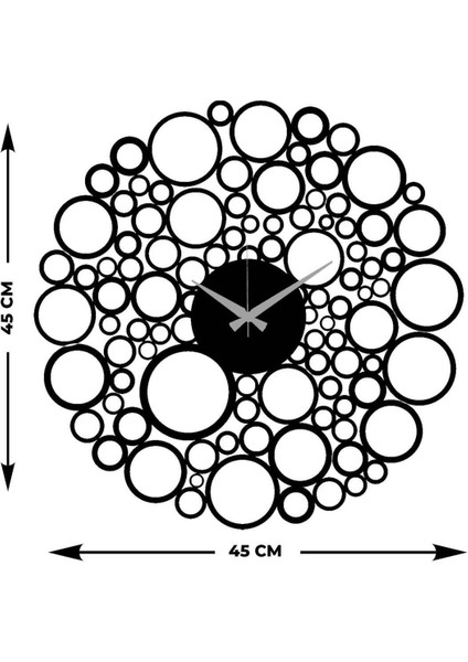 Petekli Metal Duvar Saati -Ev Dekorasyon - 45 X 45 - Cm - Siyah - Clock-223 indirimleri