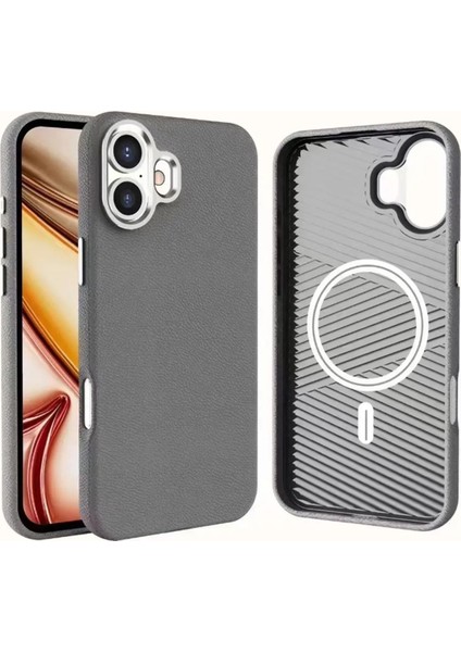 Apple iPhone 16 Plus Magsafe Şarj Özellikli Hasara ve Çizilmeye Dayanıklı Elegance Deri Kapak