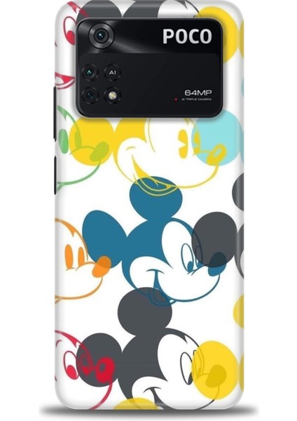 Xiaomi Poco M4 Pro 4g Kılıf Hd Baskılı Kılıf - Renkli Mickey Mouse + 9h Nano Ekran Koruyucu