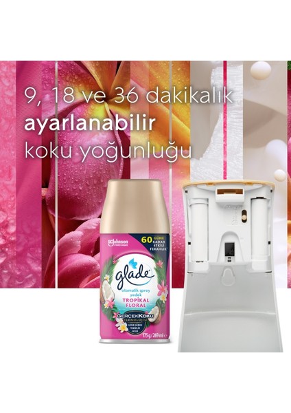 Oda Kokusu Otomatik Sprey Yedek 269ml (8 Li Set) Okyanus Sessizliği ve Tropikal Floral (4pk*2)