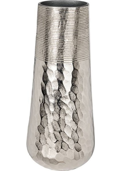 421302 "nılgaut" Nikel Dekoratif Metal Vazo 40,5cm Yüksekliğinde 17CM Çapında