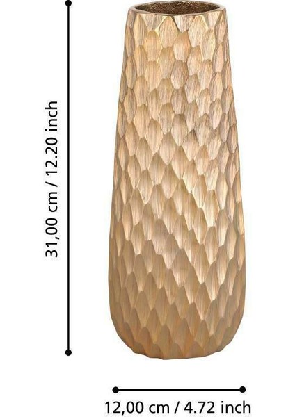 421055 "nılgaut" Fırçalanmış Pirinç Dekoratif Metal Vazo 31CM Yüksekliğinde fiyatları
