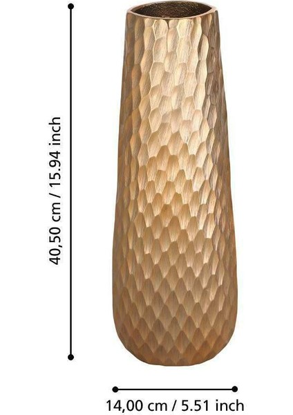 421054 "nılgaut" Fırçalanmış Pirinç Dekoratif Metal Vazo 40,5cm Yüksekliğinde fiyatları