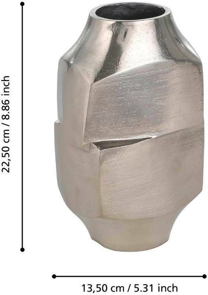 421041 "abucay" Nikel Dekoratif Metal Vazo 22,5cm Yüksekliğinde fiyatları