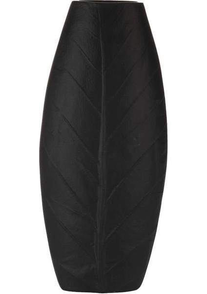421137 "mıdsalıp" Siyah Metal Vazo 32CM Yüksekliğinde