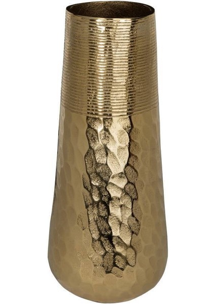 421303 "nılgaut" Gold Dekoratif Metal Vazo 40,5cm Yüksekliğinde 17CM Çapında