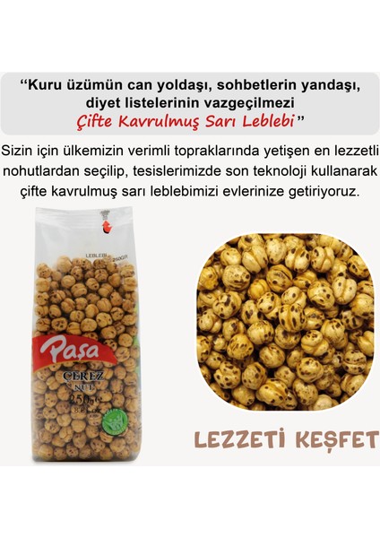 Paşa Kuruyemiş Çifte Kavrulmuş Sarı Leblebi 250 gr x 3 Adet