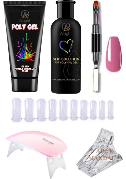 29 Parça Protez Tırnak Poly Gel Seti Kalıcı Oje Yapma ve Süsleme Tırnak Sanatı (Nail Art)