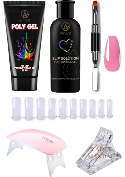 29 Parça Protez Tırnak Poly Gel Seti Kalıcı Oje Yapma ve Süsleme Tırnak Sanatı (Nail Art)