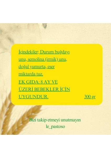300 Gr. El Yapımı Bebek Erişte fiyatları