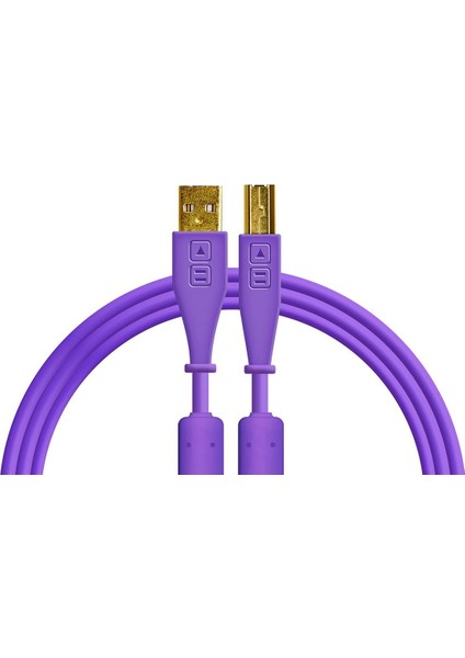 Chroma Cables Usb-A To B - 1.5mt | Straight Purple | Dj ve Prodüktörler Için Yüksek Kalite A'dan B'ye USB Kablo