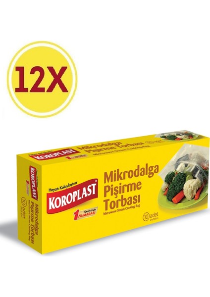 Mikrodalga Pişirme Torbası 24 x 21.5 cm 10 Lu x 12 Paket