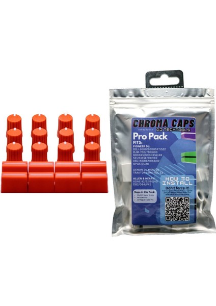Chroma Caps Pro Pack (Neon Orange) | Chroma Caps Pro Paketi: 12x 90º Super Knobs, 5x Fader Pro, 3x Magvel Fader Pro.
