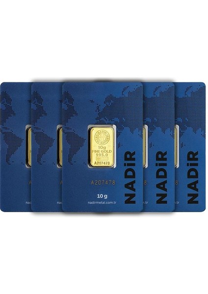 5 Adet 10 gr 24 Ayar Nadirgold Gram Altın