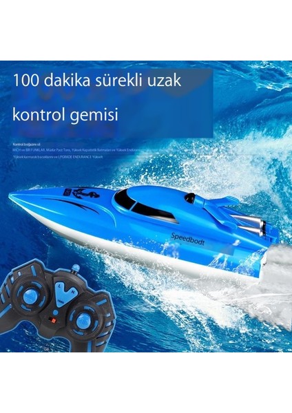 2.4g Uzaktan Kumandalı Tekne Oyuncağı, Yüksek Hızlı Sürat Teknesi Simülasyonu Elektrikli Gemiyi Başlatabilir (Yurt Dışından)