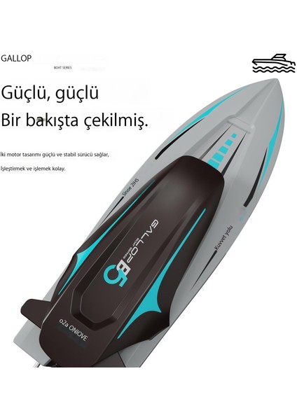 Uzaktan Kumandalı Oyuncak Yarış Teknesi Sınır Ötesi E-Ticaret Yaz Su Oyuncak Yüksek Hızlı Uzaktan Kumandalı Tekne Şarj Edilebilir Çift Mekanizmalı (Yurt Dışından) modelleri