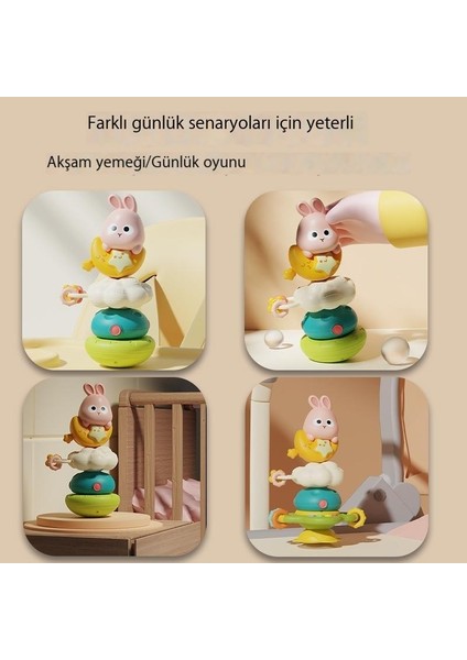 Sınır Ötesi Eğitim Erken Eğitim Çocuk Tavşan Jenga Çalkalayıcı Masa Döndürücü Vantuz Müzik Bebek Oyuncakları (Yurt Dışından)