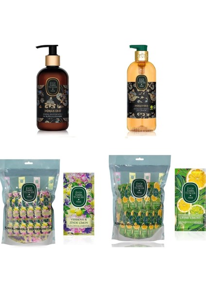 Oud Indıan Doğal Zeytinyağlı Sıvı Sabun 500 ml, Losyon 250 ml ve Islak Mendil 150 x 2
