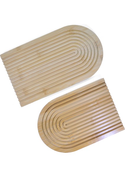Gökkuşağı Dalgalı Bambu Sunum Tabağı Dekoratif Sunum Tahtası modelleri