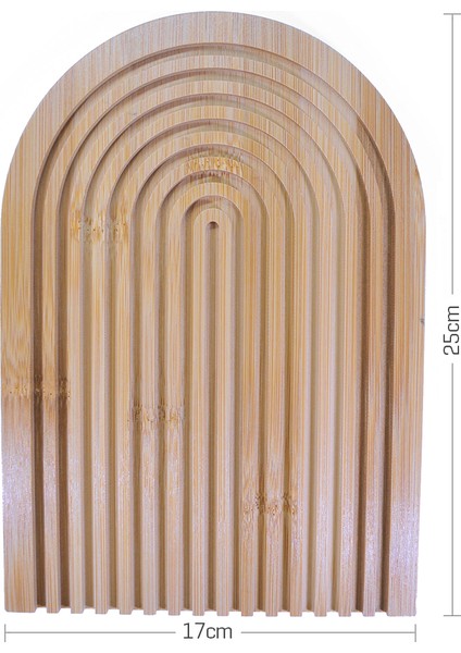 Gökkuşağı Dalgalı Bambu Sunum Tabağı Dekoratif Sunum Tahtası