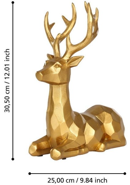 427807 "ransıkı" 30,5cm Yüksekliğinde Gold Dekoratif Geyik fırsatları