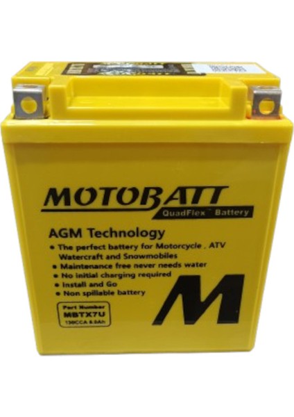 Quadflex 2 Kutup 12V 8 Ah 130 Cca Akü MBTX7U modelleri