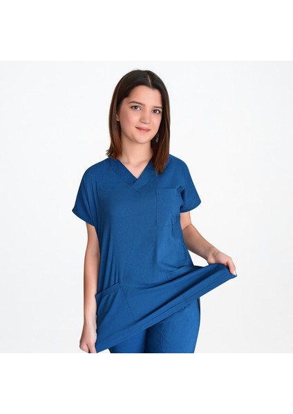 Petrol Mavi Likralı Alt Üst Takım