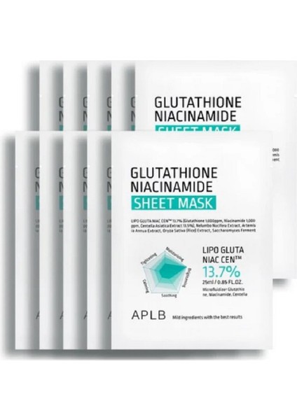 Glutathione Niacinamide Sheet Mask (10 Adet)