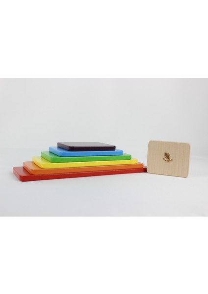Aliwooden 7 Li Waldorf Gökkuşağı Dikdörtgen Tabla Seti