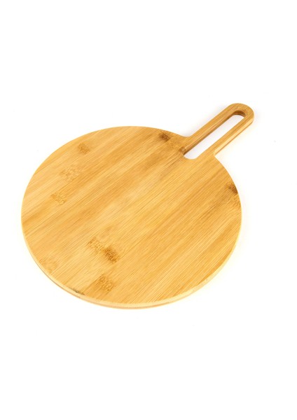 Bambu Yuvarlak Kesim Tahtası - Kahverengi - 40 x 28 cm