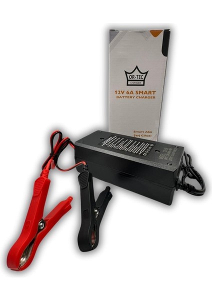 Ortec 12V 6A Motorsiklet, Araba Akıllı Akü Şarj Cihazı