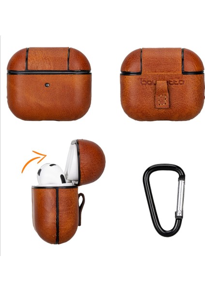 Juni Apple Airpods 3.nesil Uyumlu Deri Kılıf TN11 Taba fırsatları