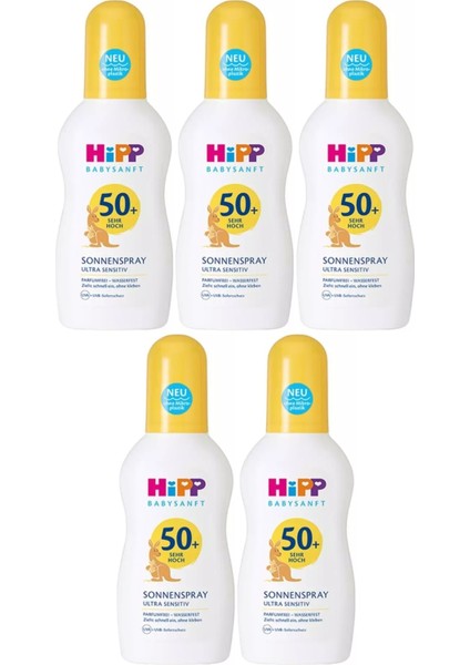 Babysanft Sprey Güneş Kremi Sonnenspray 50+ Faktör Ultra Sensıtıv 150ML Sprey (5 Li Set)