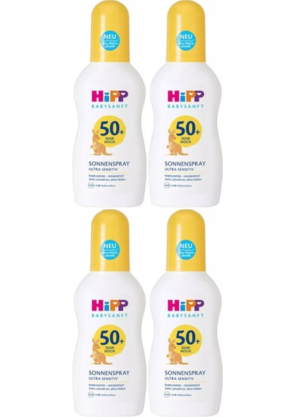 Babysanft Sprey Güneş Kremi Sonnenspray 50+ Faktör Ultra Sensıtıv 150ML Sprey (4 Lü Set)