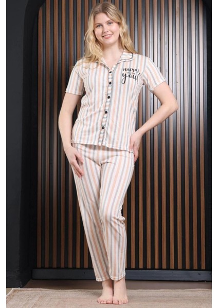 Fransız Yaka Kadın Pijama Takımı Pamuklu