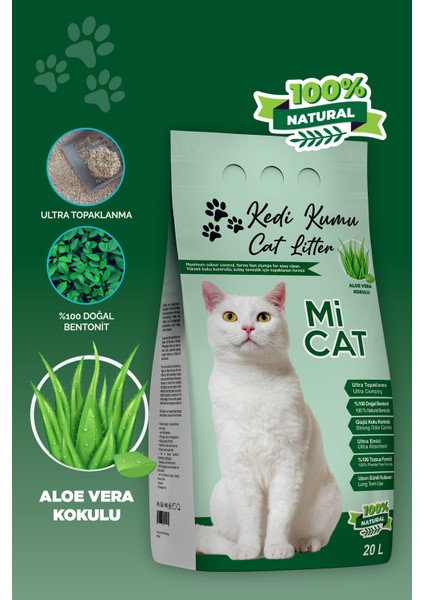 20 Litre Aloe Vera Kokulu Kedi Kumu Koku Hapseden Süper Topaklanan ve Tozsuz fiyatları