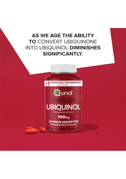 Mega Ubiquinol 100 mg COQ10 - Superior Absorption - Coenzyme Q10 - Antioxidant 100 Softgels fiyatları